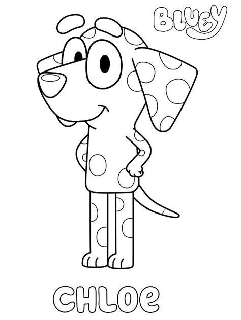 chloe bluey|bluey chloe coloring page.